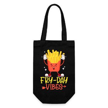 Fry Day Feels: Crunchy Delights & Happy Moments - Gift Bag for Bottles - black - Front