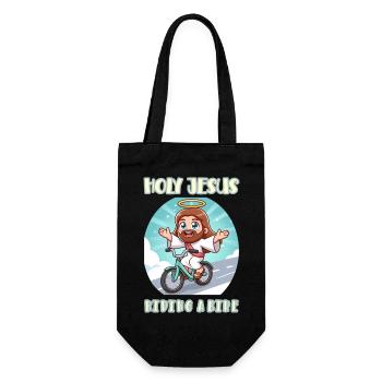 Holy Jesus riding a bike - Gift Bag for Bottles - black - Front