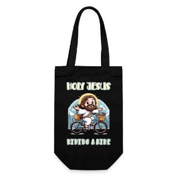 Holy Jesus riding a bike - Gift Bag for Bottles - black - Front