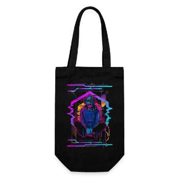 Zukunft Android Neon Gaming - Geschenkbeutel für Flaschen - Schwarz - Vorne