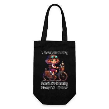 First Steampunk School Day - Gift Bag for Bottles - black - Front