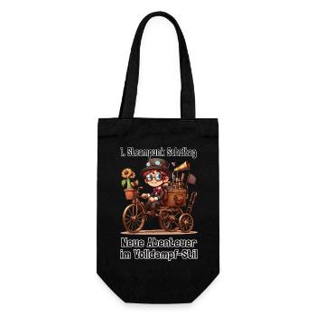 First Steampunk School Day - Gift Bag for Bottles - black - Front
