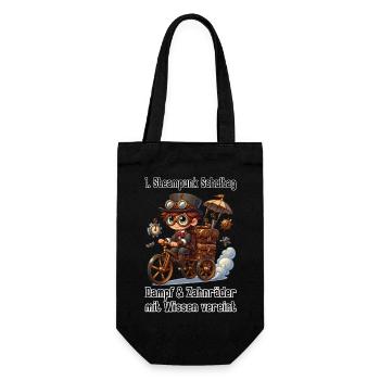 First Steampunk School Day - Gift Bag for Bottles - black - Front