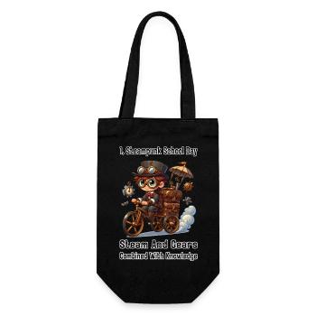 First Steampunk School Day - Gift Bag for Bottles - black - Front