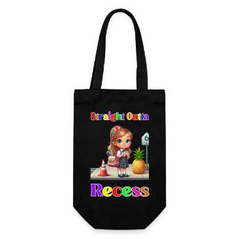 Straight outta recess - Geschenkbeutel für Flaschen - Schwarz - Vorne