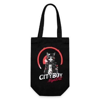 CityBoy Night Out - Cool Cat Style - Geschenkbeutel für Flaschen - Schwarz - Vorne