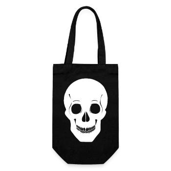 Crâne simple - Monochrome blanc - Sac à bouteille - noir - Devant