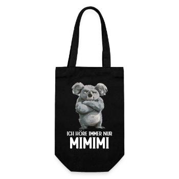 Koala Niedlicher Koalabär Ich höre immer Mimimi - Geschenkbeutel für Flaschen - Schwarz - Vorne