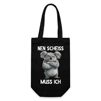 Koala Niedlicher Koalabär Nen scheiss muss ich - Geschenkbeutel für Flaschen - Schwarz - Vorne