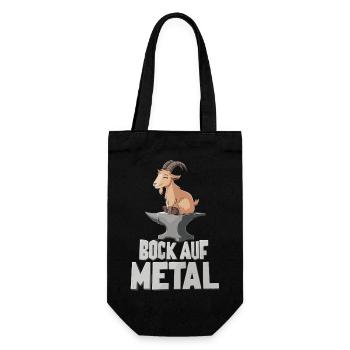 Bock auf Metal - Geschenkbeutel für Flaschen - Schwarz - Vorne