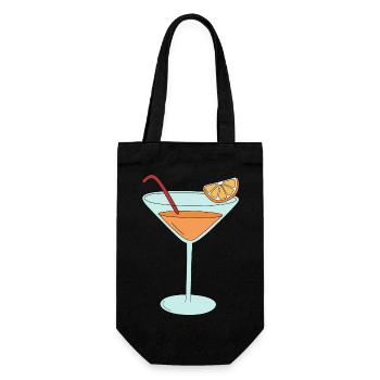 Orangen-Cocktail - Geschenkbeutel für Flaschen - Schwarz - Vorne