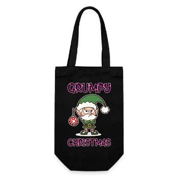 Grumpy Christmas Elf - Gift Bag for Bottles - black - Front