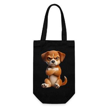 Hund grimmig 1 - Geschenkbeutel für Flaschen - Schwarz - Vorne
