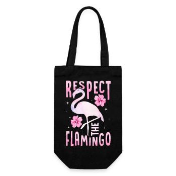 Respect The Flamingo Pink Bird Cute - Gift Bag for Bottles - black - Front