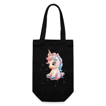 Magisches Baby-Einhorn im Pastell-Look - Geschenkbeutel für Flaschen - Schwarz - Vorne
