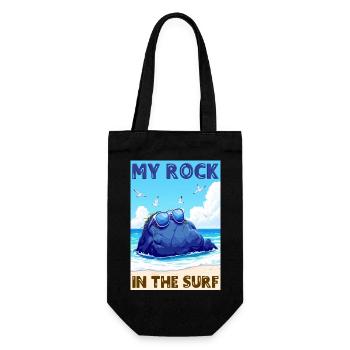 My rock in the surf - Gift Bag for Bottles - black - Front