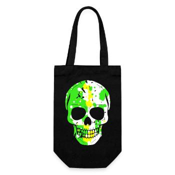 Cooler Totenkopf - Geschenkbeutel für Flaschen - Schwarz - Vorne