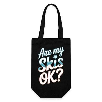 Are My Skis Ok 12 - Geschenkbeutel für Flaschen - Schwarz - Vorne