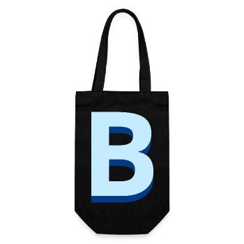 Letter b blue pop and modern - Gift Bag for Bottles - black - Front