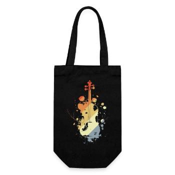 Violine Retro - Geschenkbeutel für Flaschen - Schwarz - Vorne