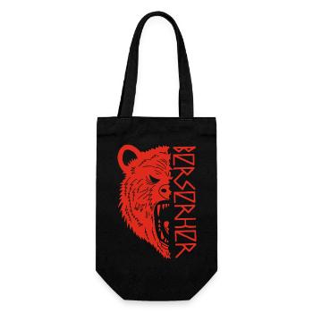 Guerrier ours rouge - Sac à bouteille - noir - Devant