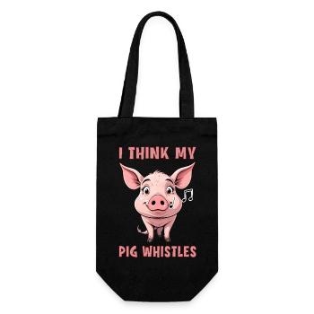 I Think my pig whistles - Gift Bag for Bottles - black - Front