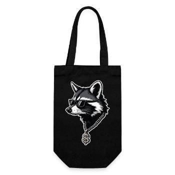 Hip Hop Racoon - Sac à bouteille - noir - Devant