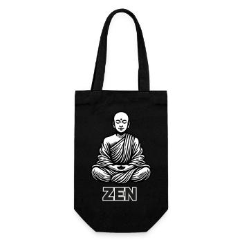 Moine assis en méditation - ZEN Design - Sac à bouteille - noir - Devant
