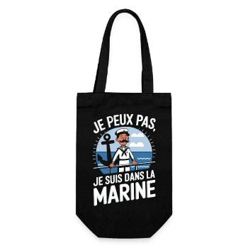Je peux pas je suis dans la Marine - Sac à bouteille - noir - Devant
