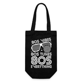 80er Jahre Vibes Melodien Alles - Geschenkbeutel für Flaschen - Schwarz - Vorne