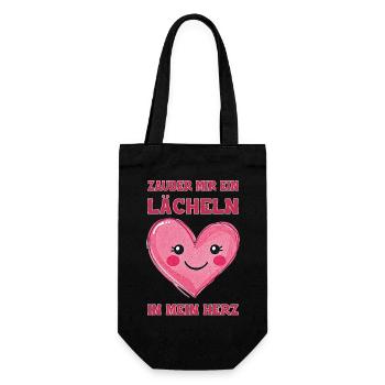 Put a smile on my heart - Gift Bag for Bottles - black - Front