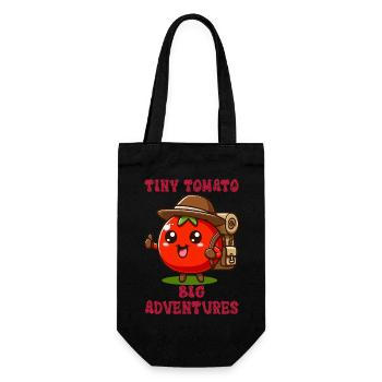 Tiny Tomato - Big Adventures - Geschenkbeutel für Flaschen - Schwarz - Vorne