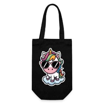 Unicorn Sticker Style - Geschenkbeutel für Flaschen - Schwarz - Vorne