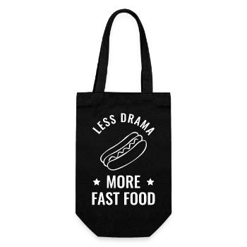 Hotdogs Fast Food Essen Geschenk Spruch Lustiges - Geschenkbeutel für Flaschen - Schwarz - Vorne