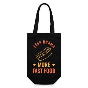 Burger Fast Food Essen Geschenk Spruch Lustiges - Geschenkbeutel für Flaschen - Schwarz - Vorne