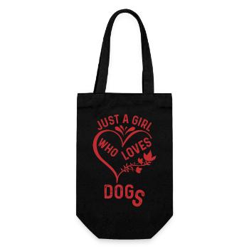 Valentine Geschenk Spruch Haustiere Hund Dog Love - Geschenkbeutel für Flaschen - Schwarz - Vorne