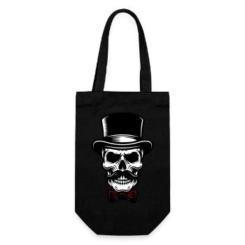 Squelette de crâne de marié - Sac à bouteille - noir - Devant