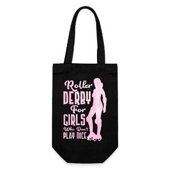 Roller Derby For Girls Who Don't Play Nice Skater - Gift Bag for Bottles - black - Front