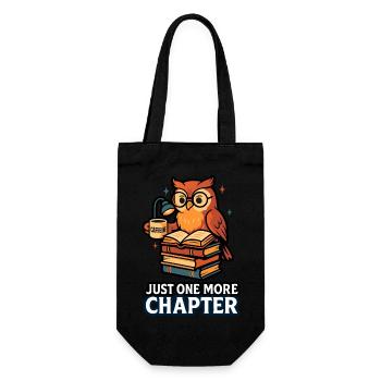 Night Owl – Book Lover: Nur noch ein Kapitel - Geschenkbeutel für Flaschen - Schwarz - Vorne