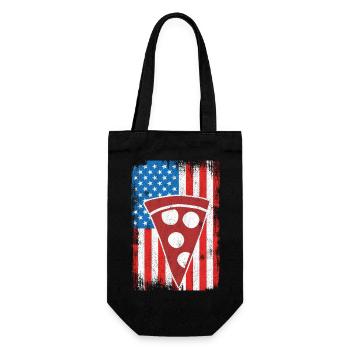 4th of July US Pizza - Gift Bag for Bottles - black - Front