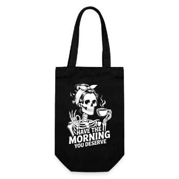 Coffee Kick Skeleton Morning Ritual - Gift Bag for Bottles - black - Front