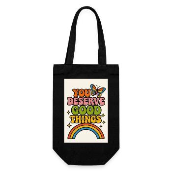 You deserve Good Things - Gift Bag for Bottles - black - Front