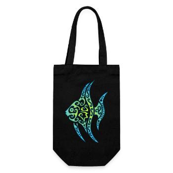 Poisson tropical bleu - Sac à bouteille - noir - Devant