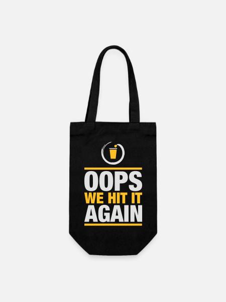 Bier Pong again - Geschenkbeutel für Flaschen - Schwarz