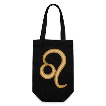 Leo Zodiac Symbol Two Tone Golden - Gift Bag for Bottles - black - Front