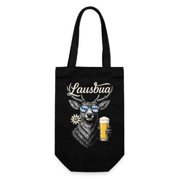 Lausbua Trachtenshirt Trachtenhemd T-Shirt Herren - Geschenkbeutel für Flaschen - Schwarz - Vorne