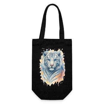 tiger aquarell tier - Geschenkbeutel für Flaschen - Schwarz - Vorne