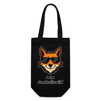 Foxdevilswild - I am Foxdevilswild - be cool - Geschenkbeutel für Flaschen - Schwarz - Vorne