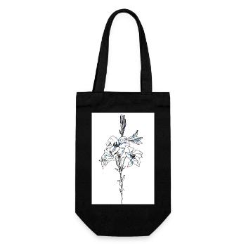 Blue lillies - Gift Bag for Bottles - black - Front