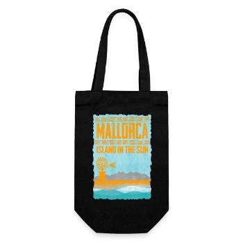Mallorca Insel im Sonnenschein - Geschenkbeutel für Flaschen - Schwarz - Vorne